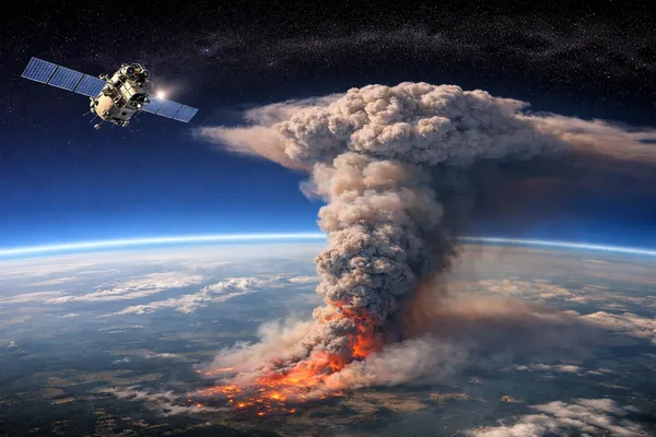 Il fumo degli incendi arriva sempre più in alto