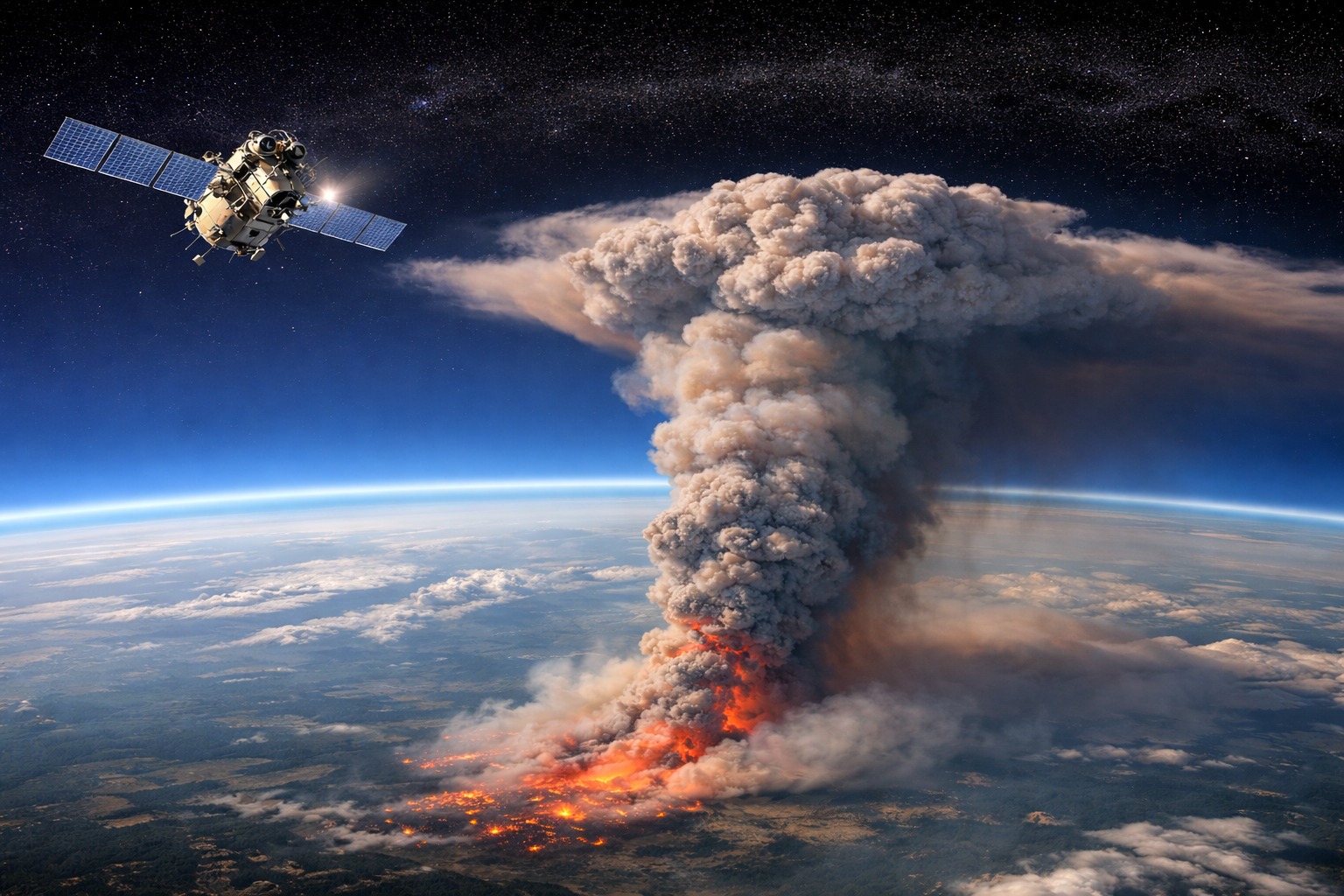 Il fumo degli incendi arriva sempre più in alto