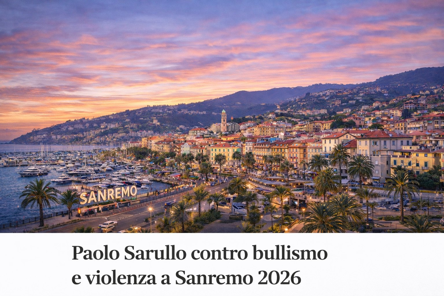Paolo Sarullo e il messaggio contro bullismo e violenza a Sanremo 2026